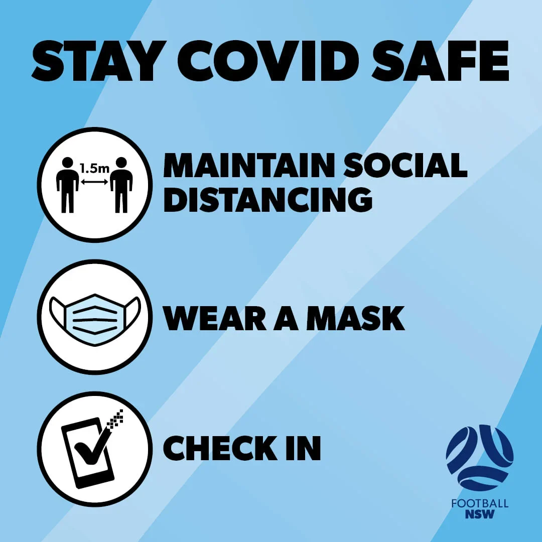 Stay COVID safe: maintain social distancing, wear a mask, check in