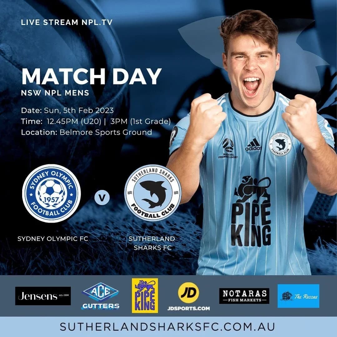 Match day poster: Sydney Olympic v Sutherland Sharks