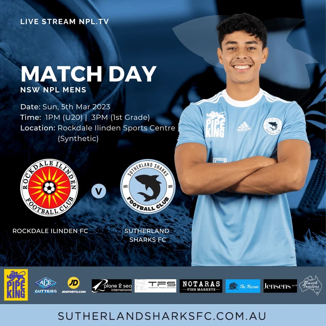Match day poster: Rockdale Ilinden v Sutherland Sharks