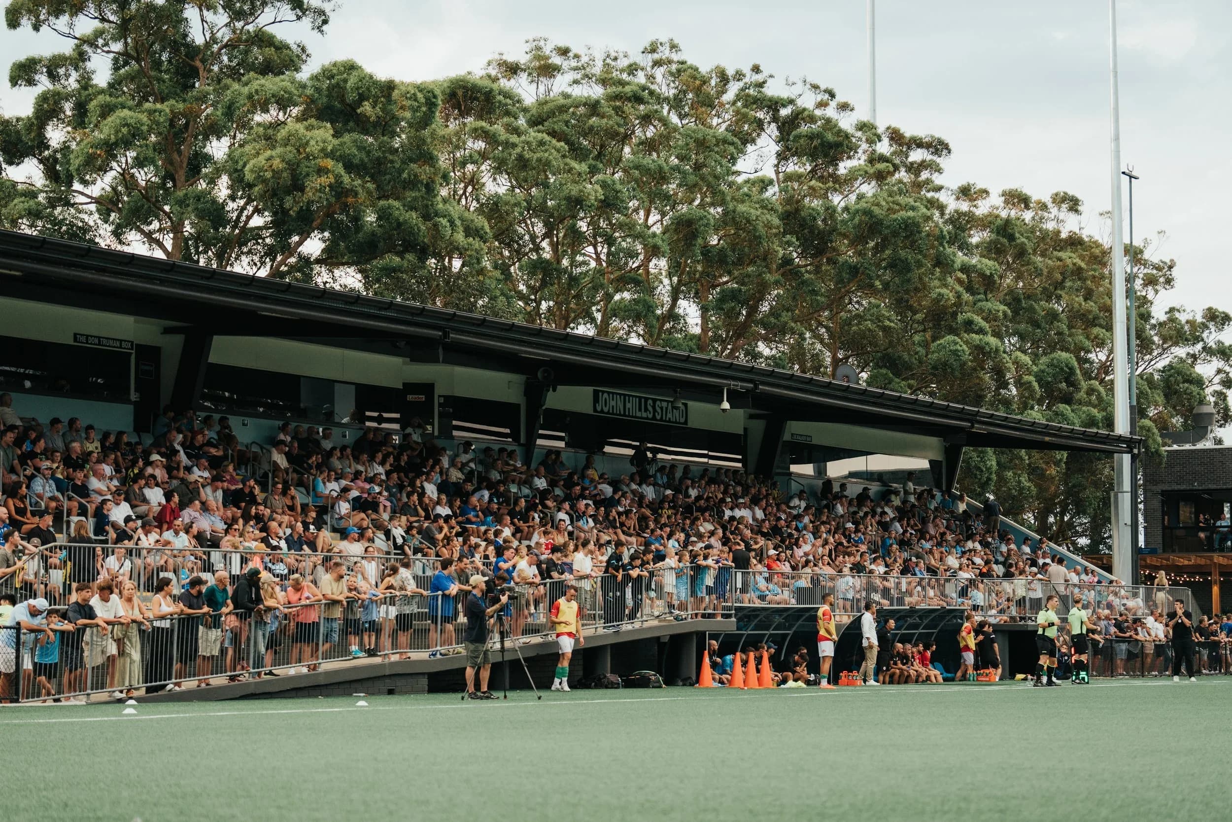 A big crowd fills the Seymour Shaw grandstand on family day
