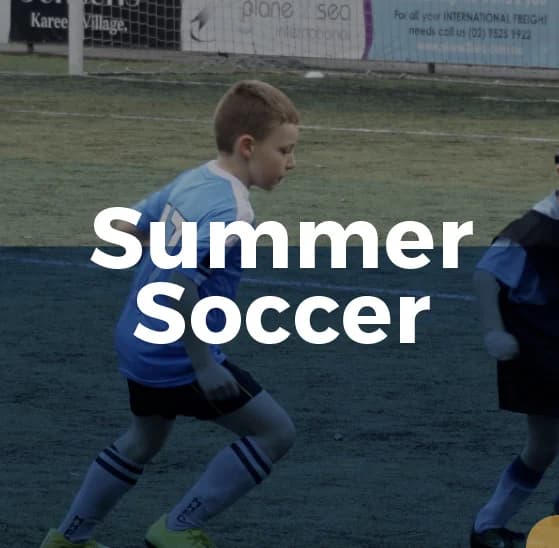 Summer Soccer, with a young player on the ball