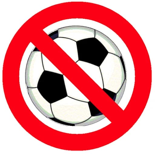 A football with a red no symbol over it: training cancelled